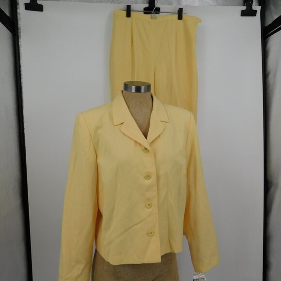Pendleton Women Size 14 Yellow Pants Jacket Suit Set New with Tags Poly/Linen - Picture 1 of 12